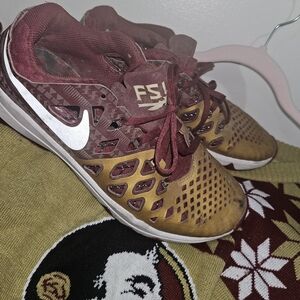 Nike Maroon and Gold Athletic Shoes